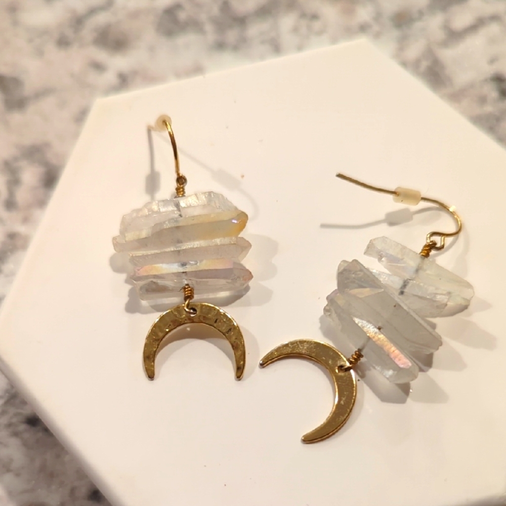 Celestial angel aura quartz earrings